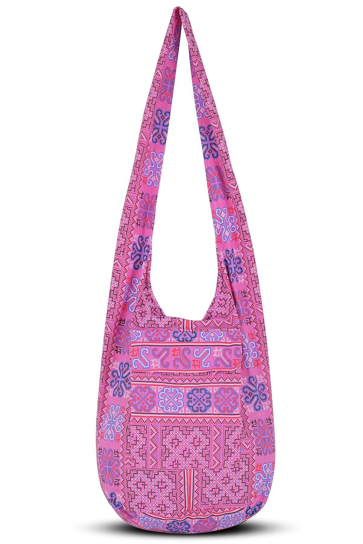 Your Cozy Boho Crossbody Bag for Women – Handmade Cotton Sling Bag Lightweight Unisex Travel Purse with Zipper