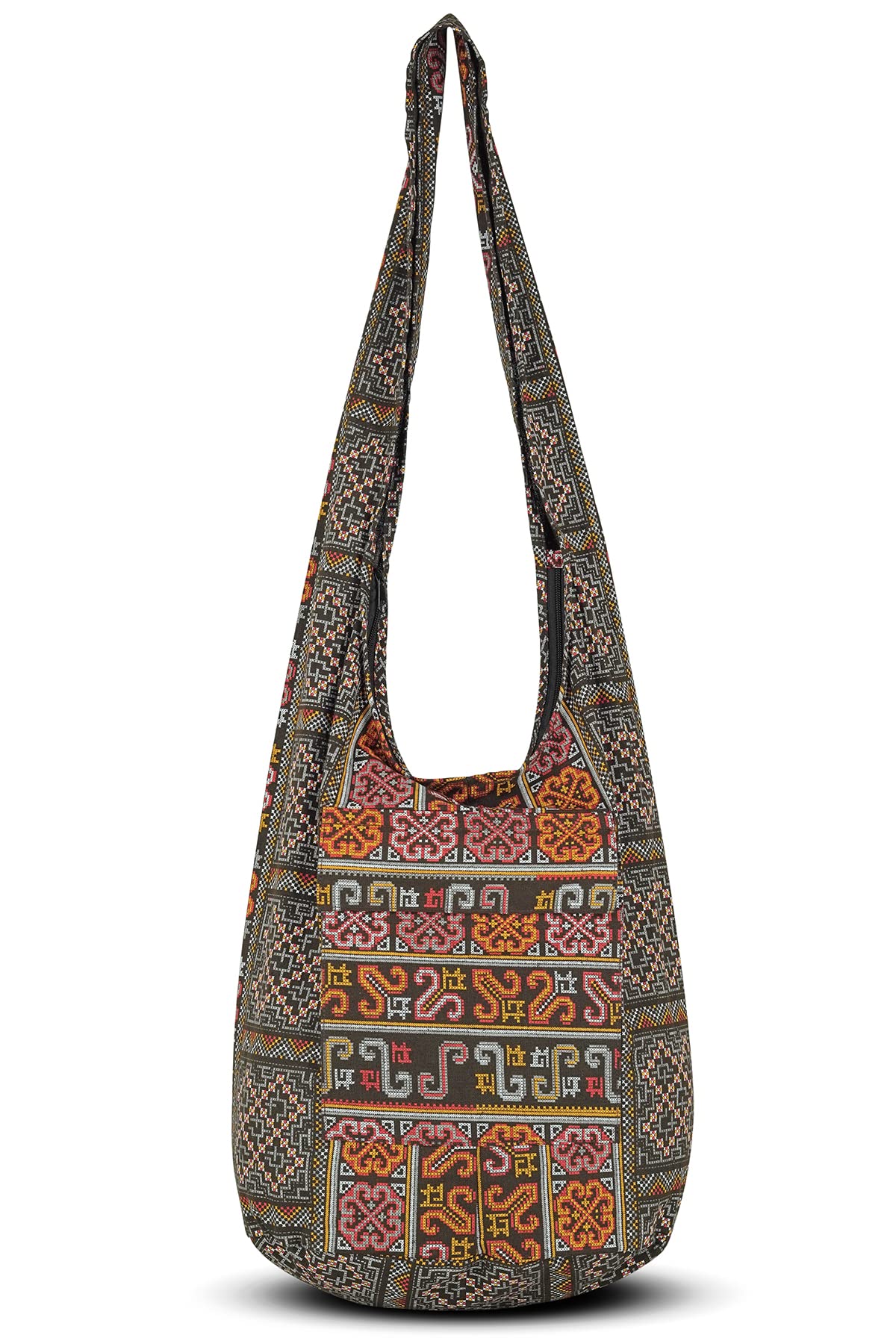 Your Cozy Boho Crossbody Bag for Women – Handmade Cotton Sling Bag Lightweight Unisex Travel Purse with Zipper