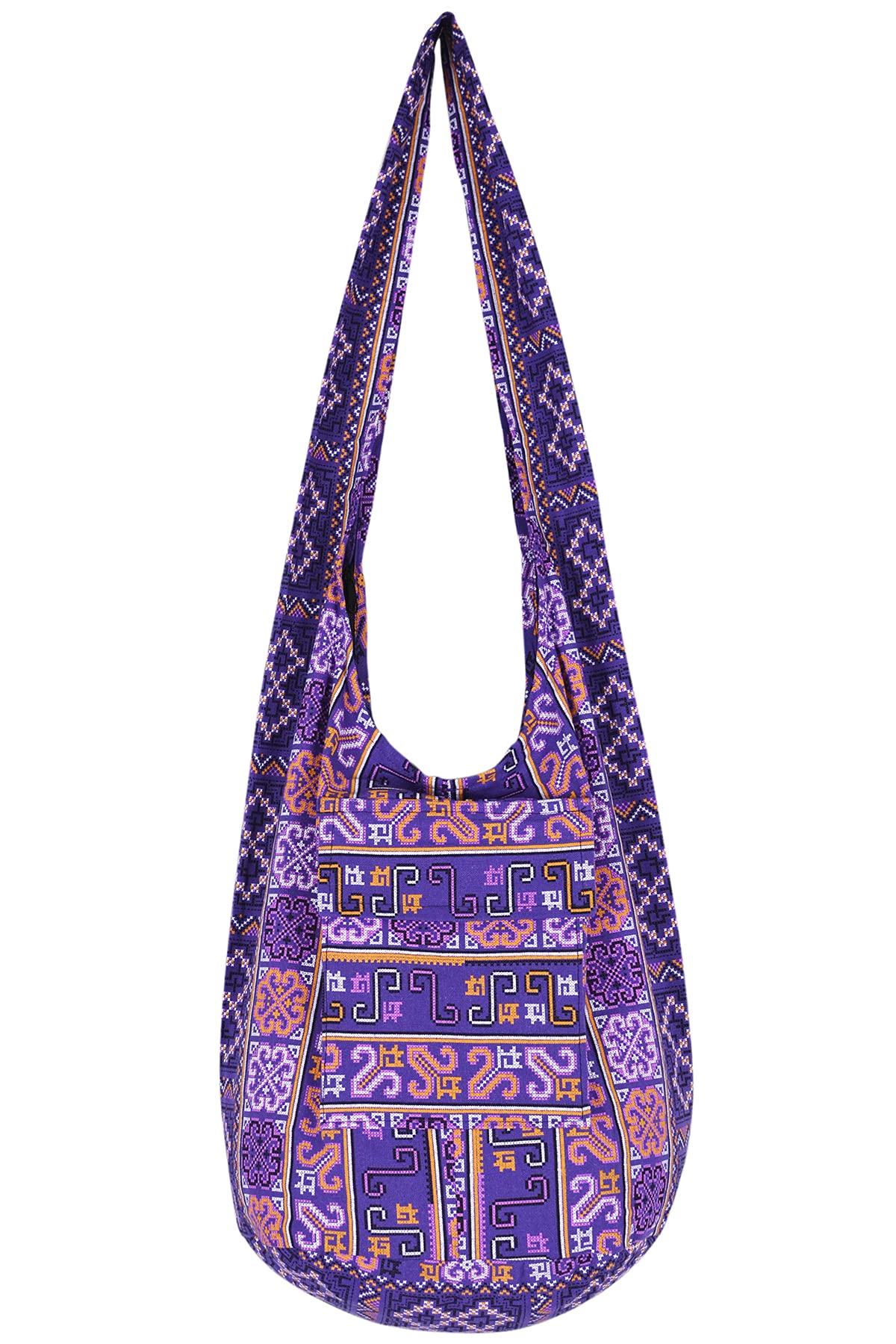 Your Cozy Boho Crossbody Bag for Women – Handmade Cotton Sling Bag Lightweight Unisex Travel Purse with Zipper