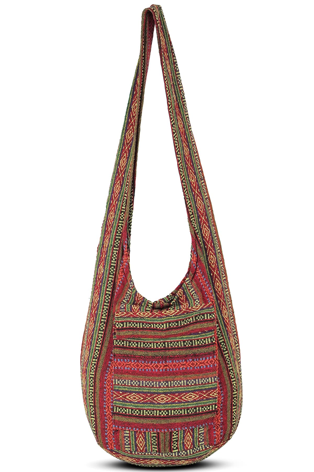 Your Cozy Boho Crossbody Bag for Women – Handmade Cotton Sling Bag Lightweight Unisex Travel Purse with Zipper