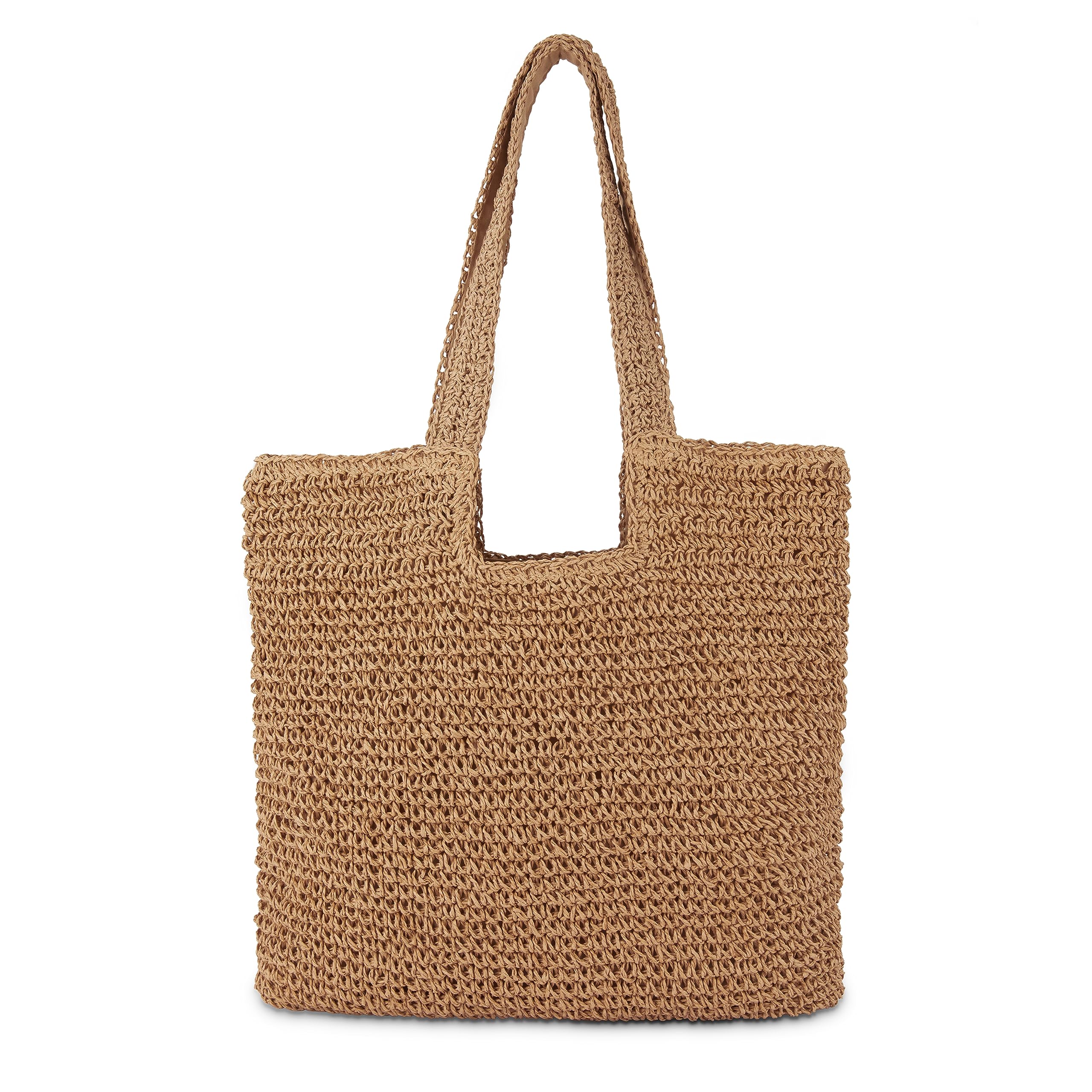 Straw Beach Tote Bag: Large Summer Boho Woven Bags - Rattan Handmade Shoulder Handbags for Women